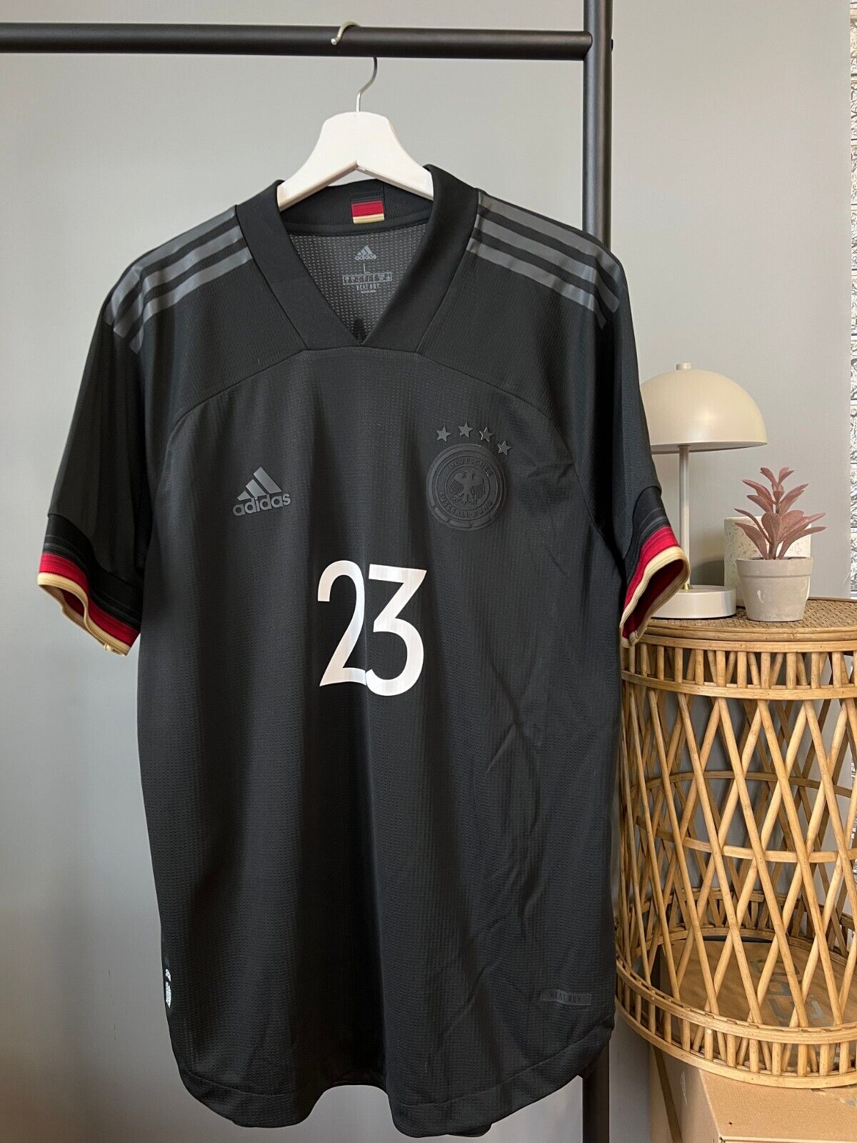 Can Germany Jersey 2020 Away Authentic Soccer Shirt EH6116 Adidas Mens Size L