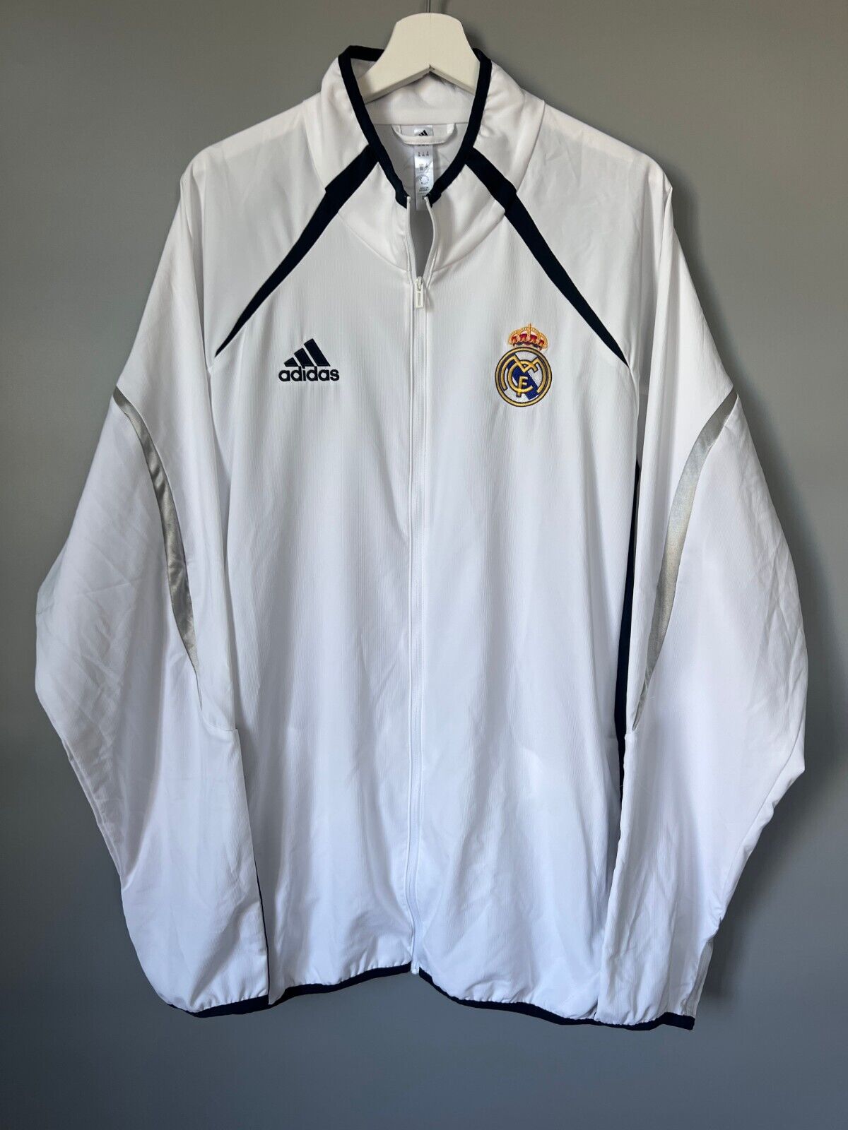 Real Madrid Teamgeist Jacket 2006x2021 White Soccer Adidas HA2537 Mens Size XXL