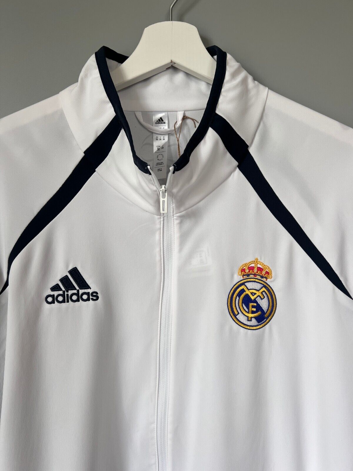 Real Madrid Teamgeist Jacket 2006x2021 White Soccer Adidas HA2537 Mens Size XXL