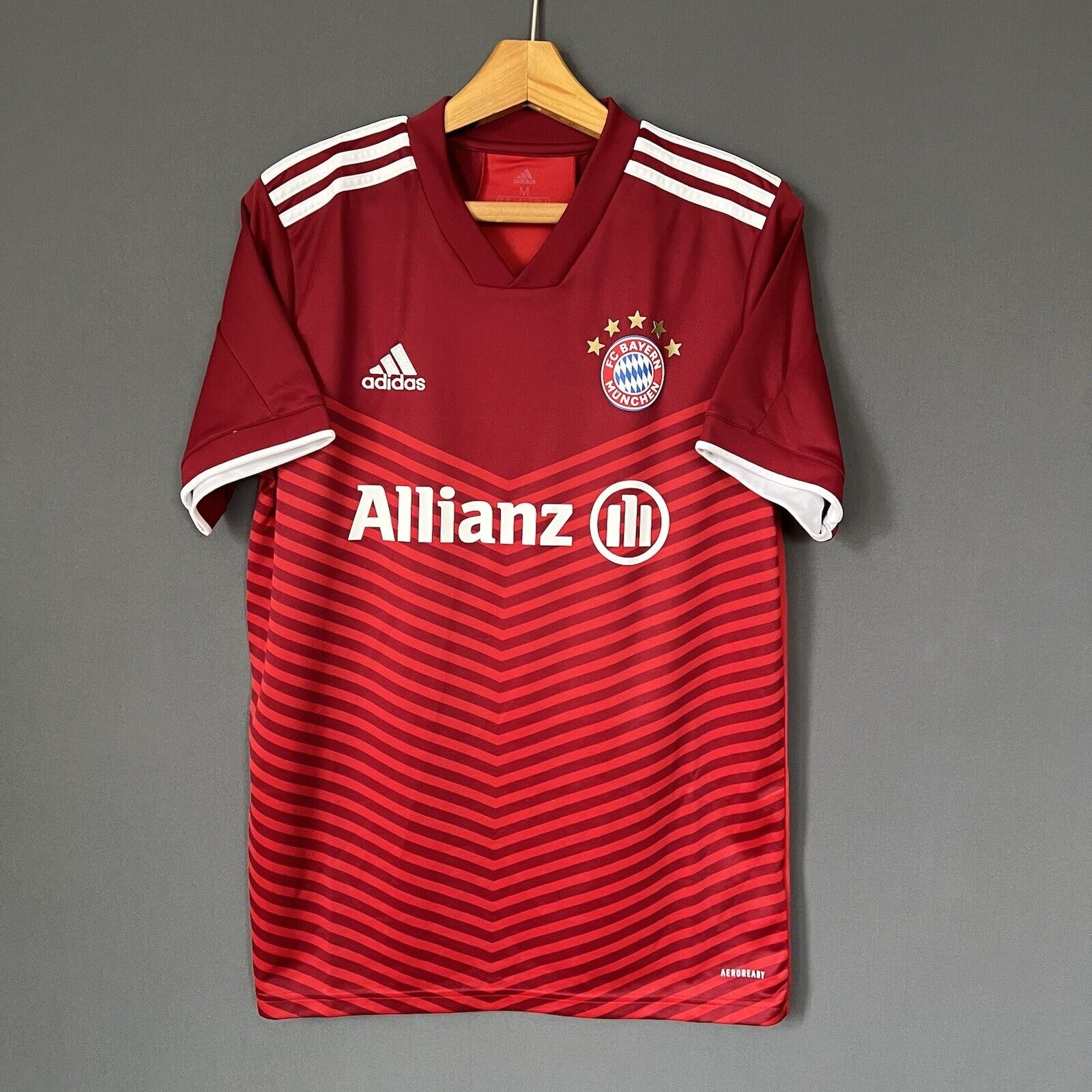 BAYERN MUNICH JERSEY 2021/2022 HOME MEDIUM MENS FOOTBALL SHIRT GR0503 ADIDAS