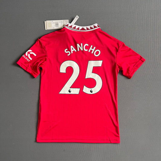 Sancho Manchester United Jersey 22-23 Home Size S Boys Adidas Football Shirt