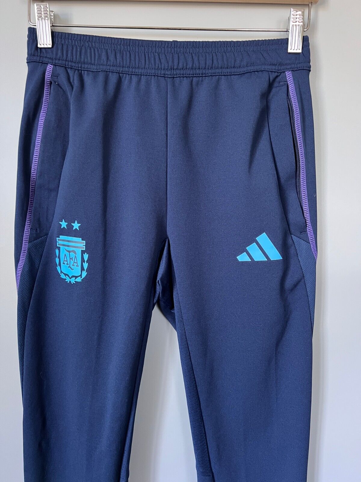 Argentina Tiro 23 Training Pants Blue Football Soccer Adidas HF3914 Mens Size XS
