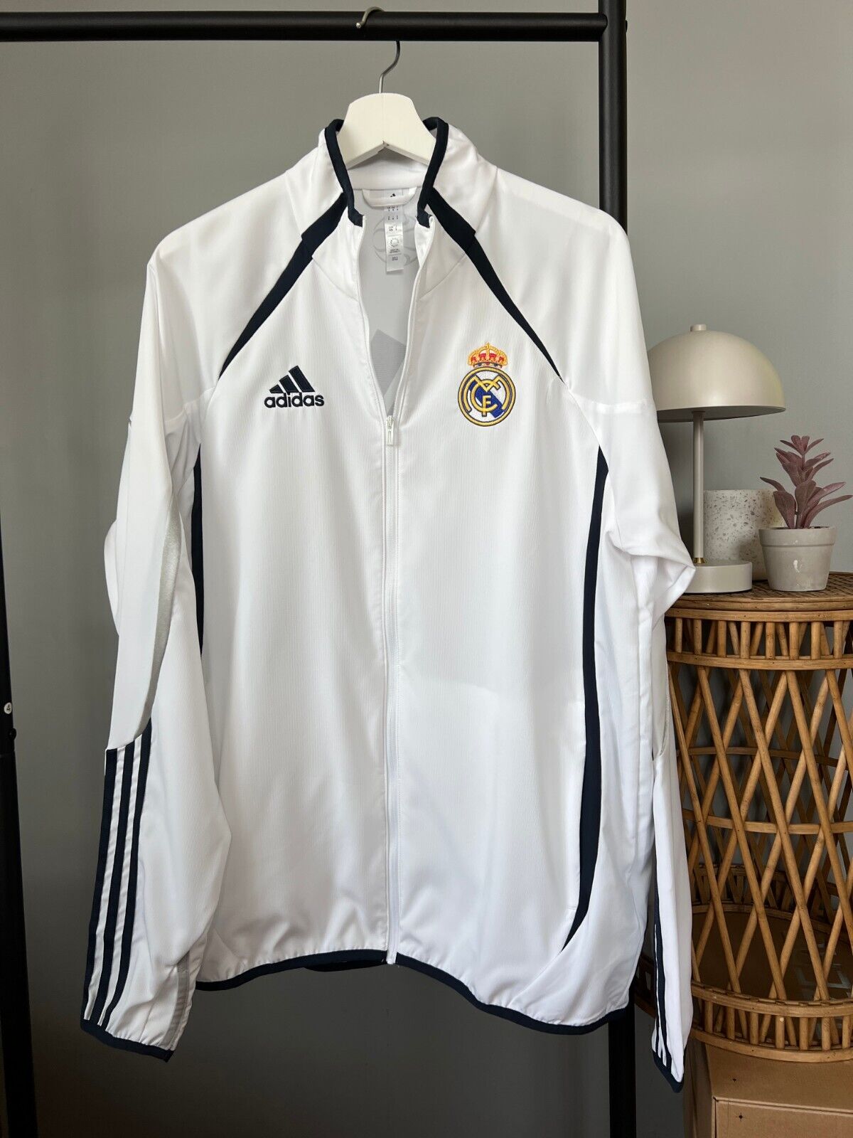 Real Madrid Teamgeist Jacket 2006 x 2021 White Soccer Adidas HA2537 Mens Size M