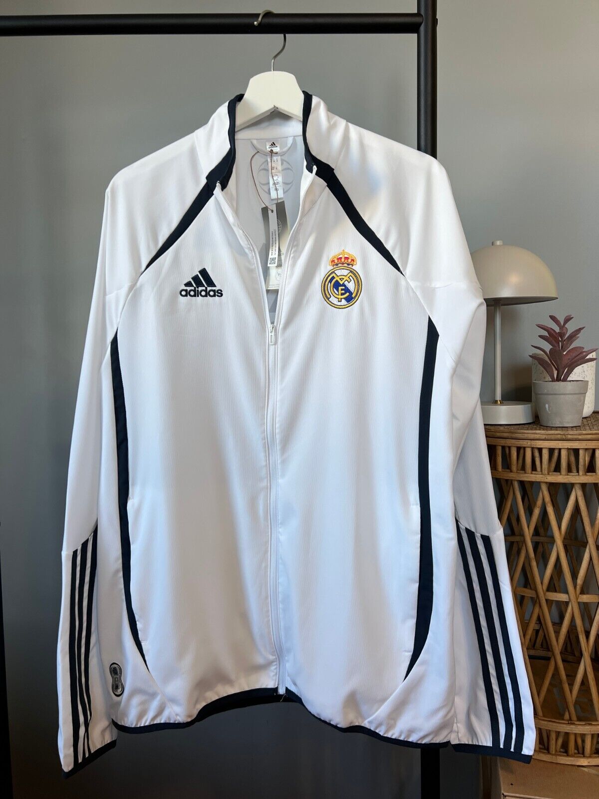 Real Madrid Teamgeist Jacket 2006 x 2021 White Soccer Adidas HA2537 Mens Size M