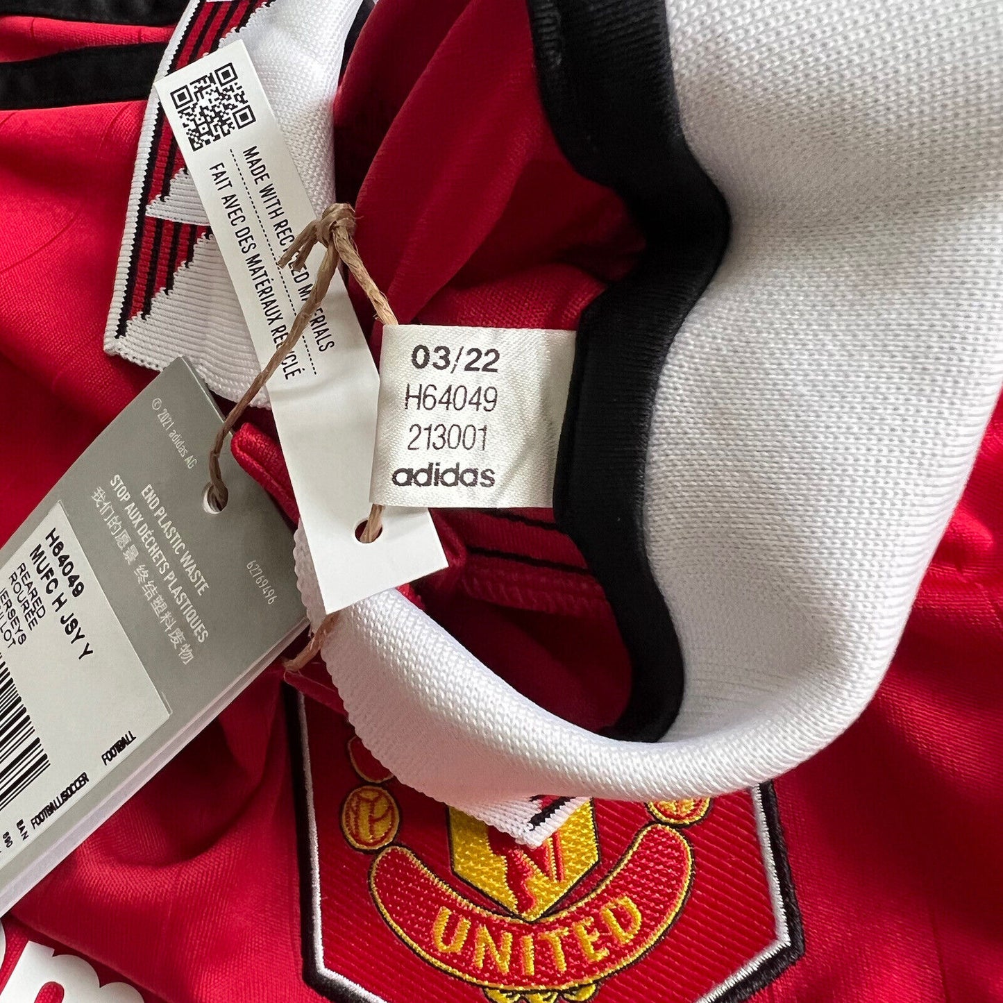 Sancho Manchester United Jersey 22-23 Home Size S Boys Adidas Football Shirt