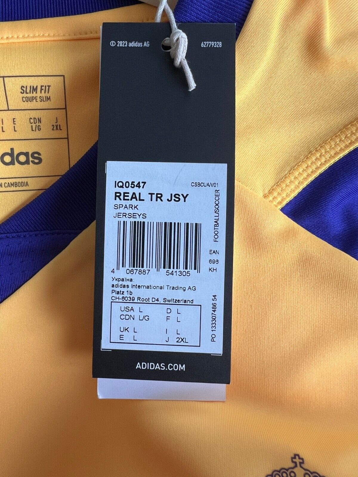 Real Madrid Jersey Tiro 23 Training Adidas IQ0547 Mens Soccer Shirt Size L