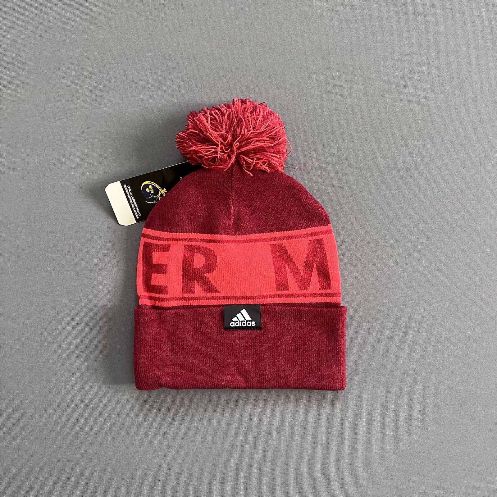MUNSTER RUGBY BOBBLE HAT BEANIE ADIDAS MENS SIZE OSFM