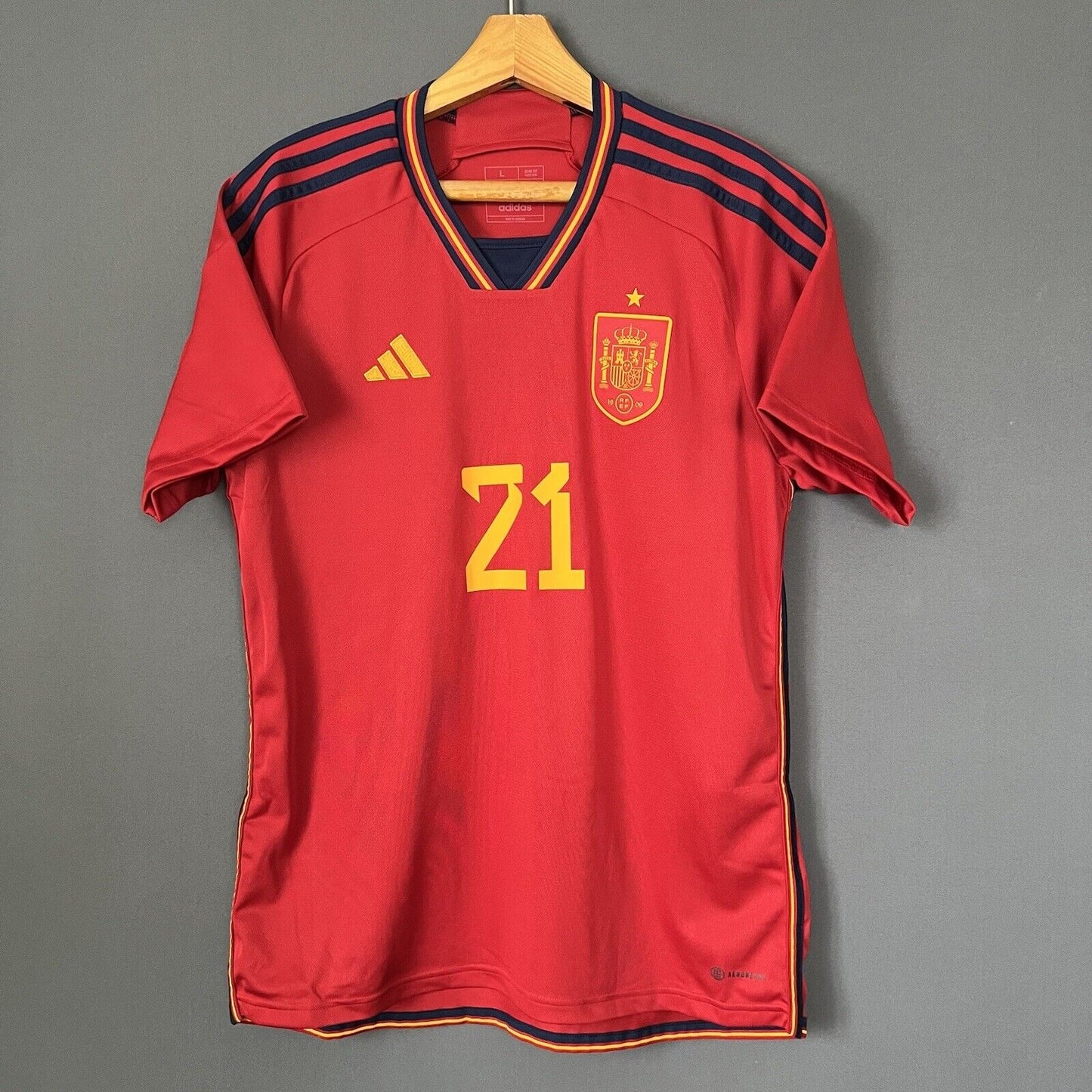Pedri Spain Jersey 2022 Home Large Mens Soccer Shirt World Cup HL1970 Adidas