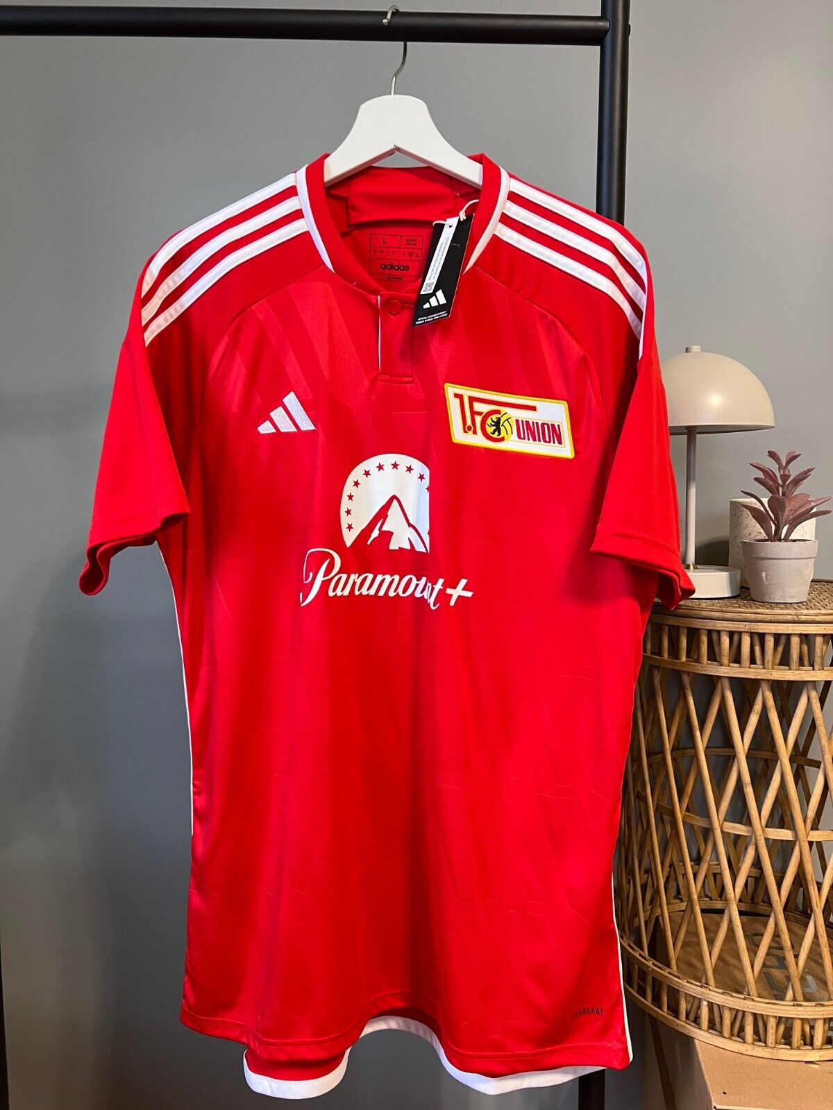 adidas 1. FC Union Berlin 23/24 Home Jersey - Red Soccer Football Shirt Size L