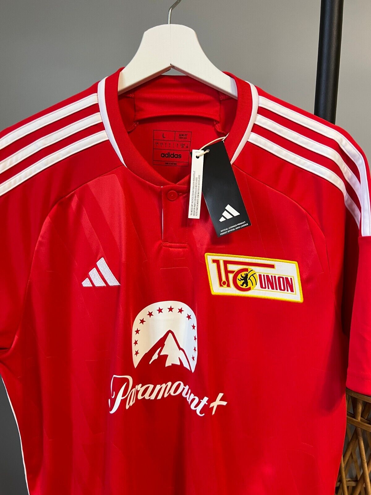 adidas 1. FC Union Berlin 23/24 Home Jersey - Red Soccer Football Shirt Size L