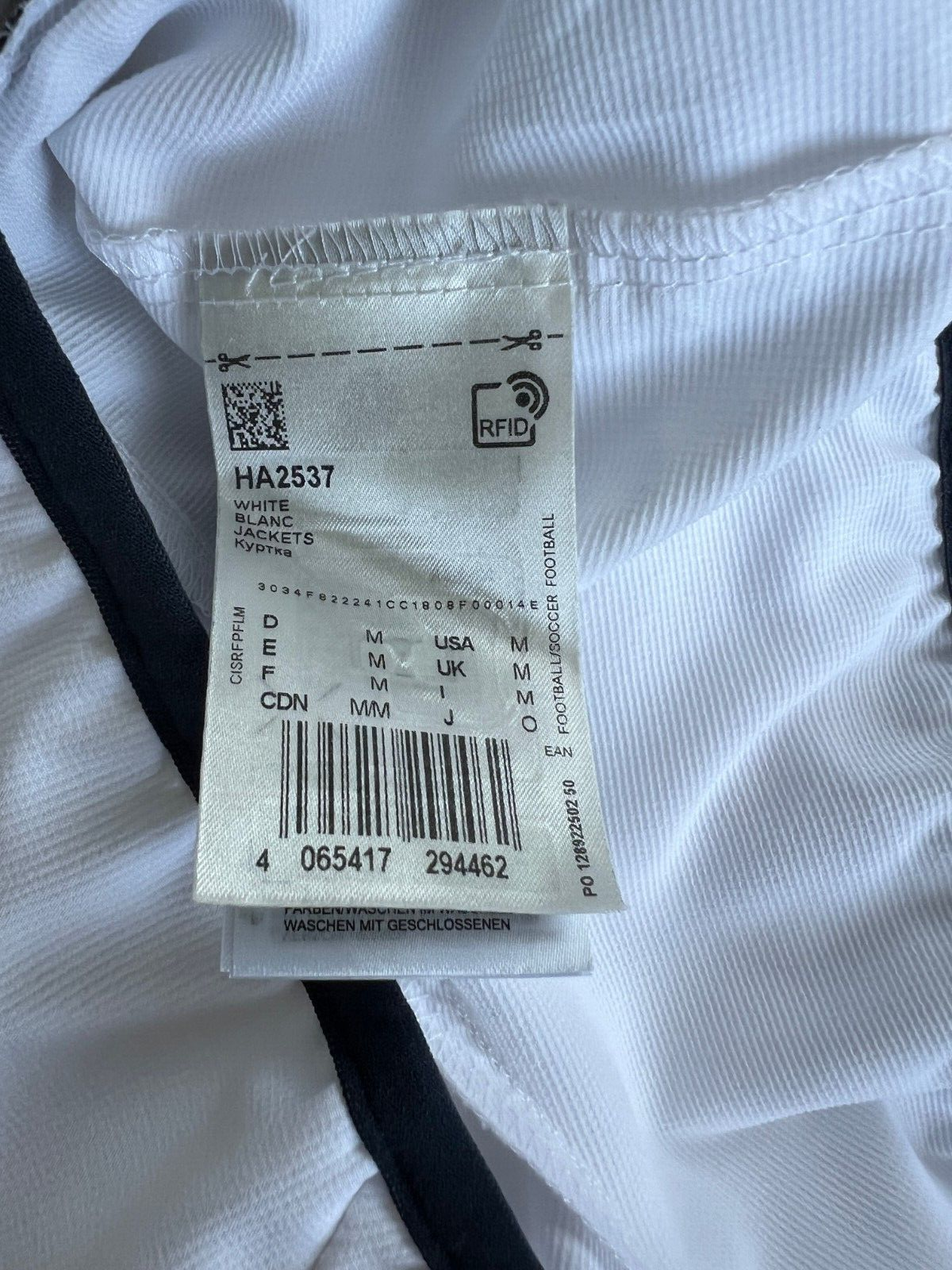 Real Madrid Teamgeist Jacket 2006 x 2021 White Soccer Adidas HA2537 Mens Size M