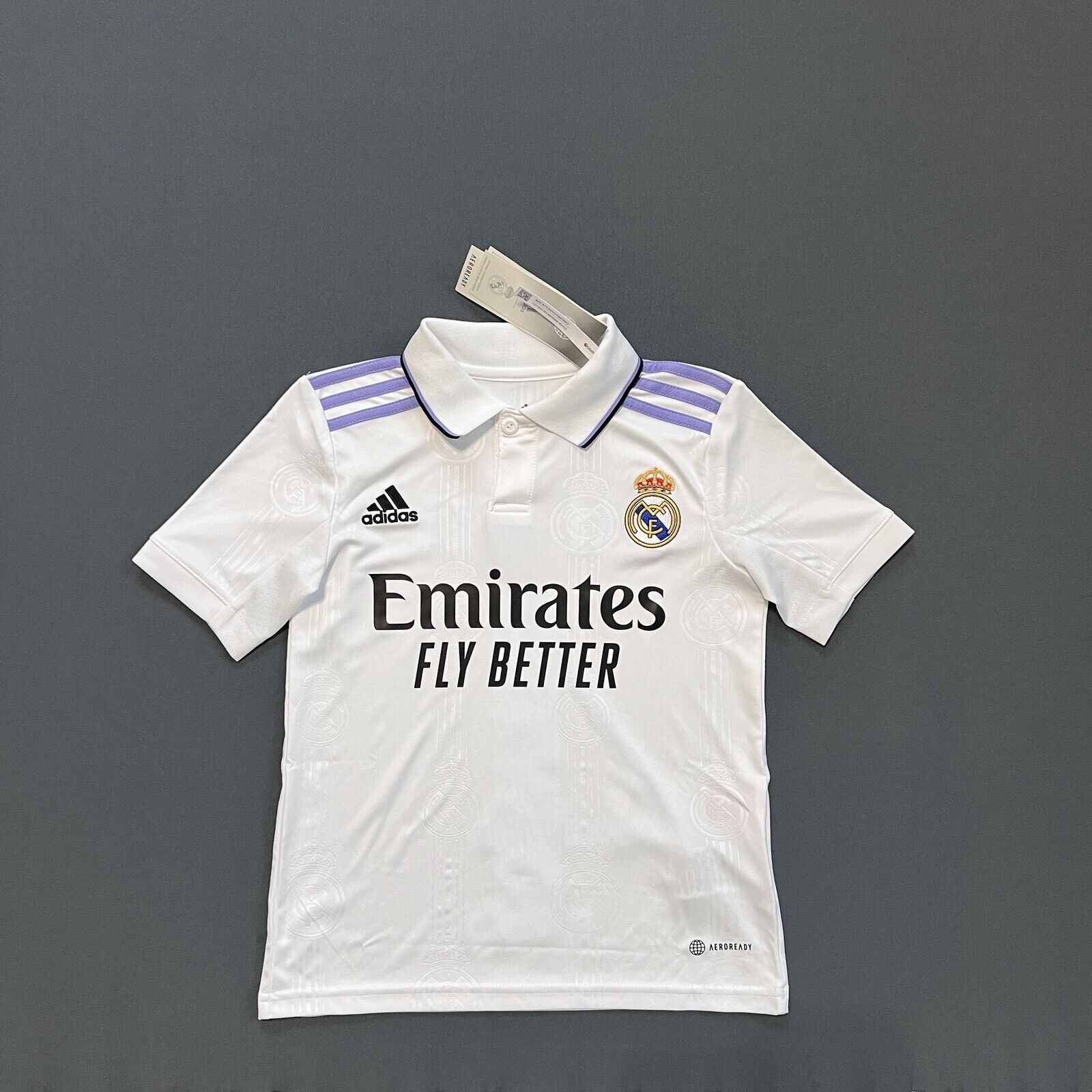 Alaba Real Madrid Jersey 22-23 Away Soccer Shirt HF2654 Adidas Boys Size XS