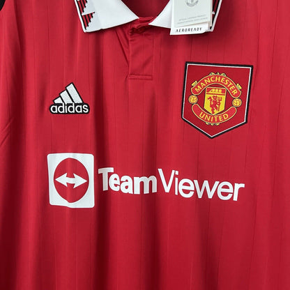 Eriksen Manchester United Jersey 22-23 Home Mens Football Shirt Size L Adidas