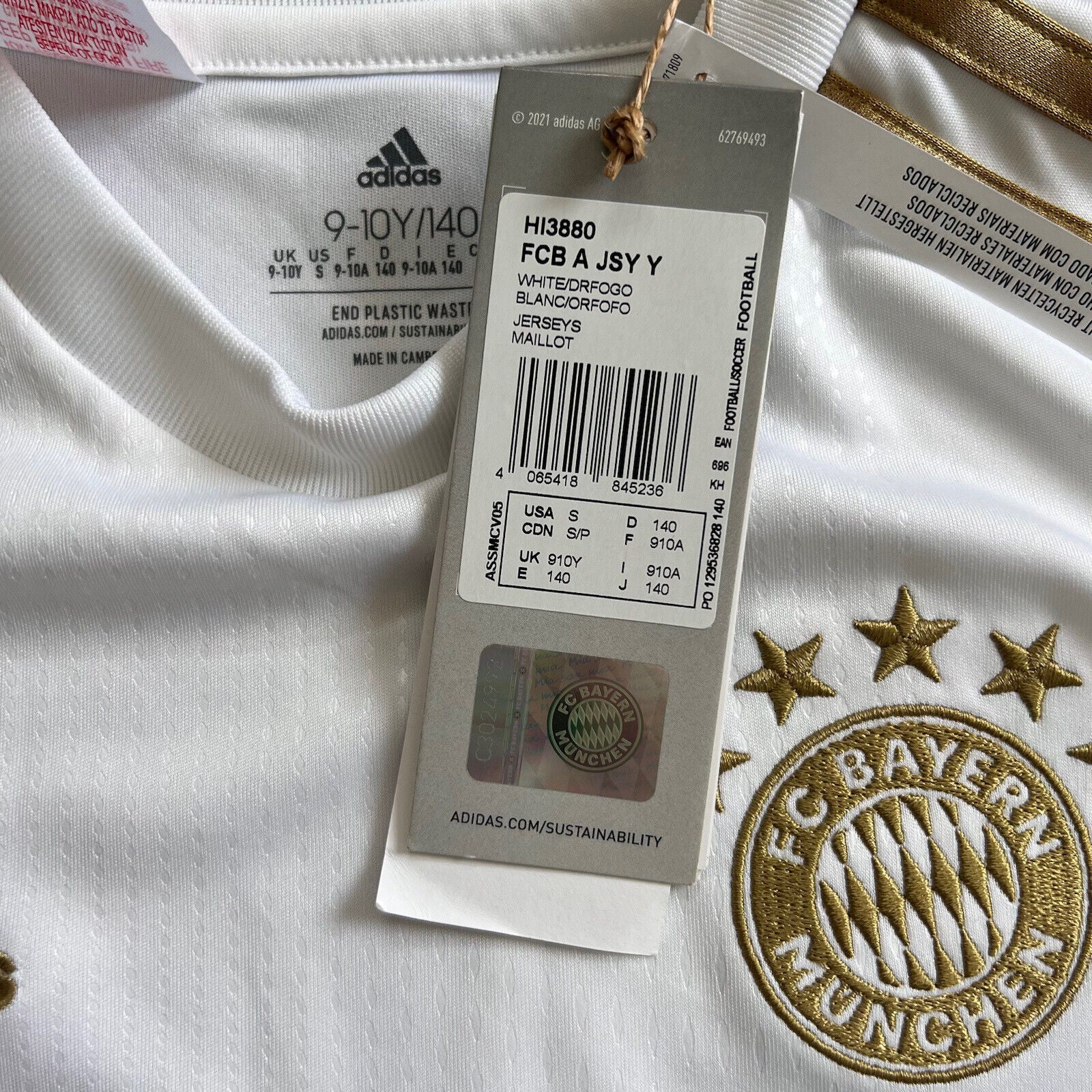 Gravenberch Bayern Munich Jersey 22-23 Away Boys Soccer Shirt Size S Adidas