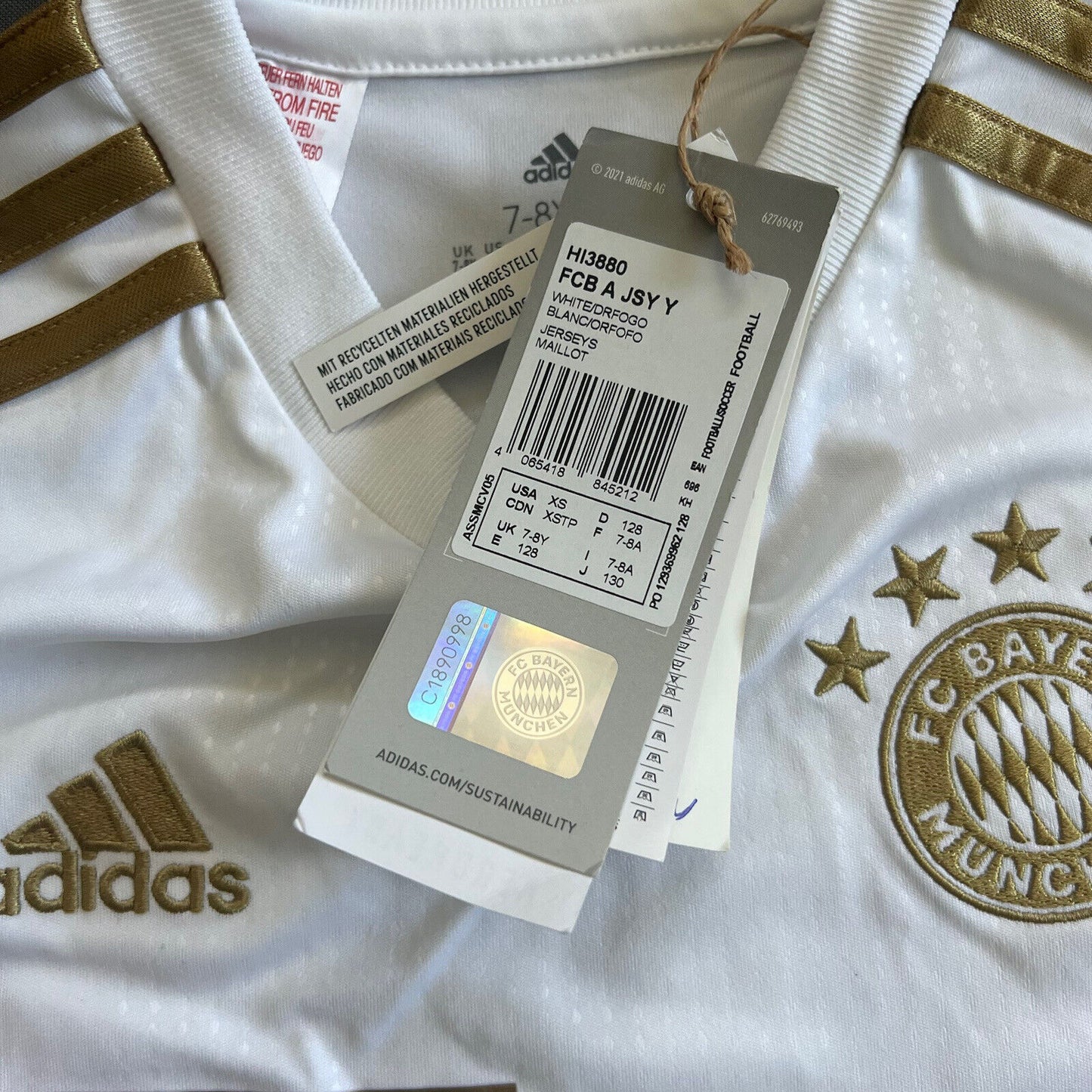 Muller Bayern Munich Jersey 22-23 Away Boys Soccer Shirt Size XS HI3880 Adidas