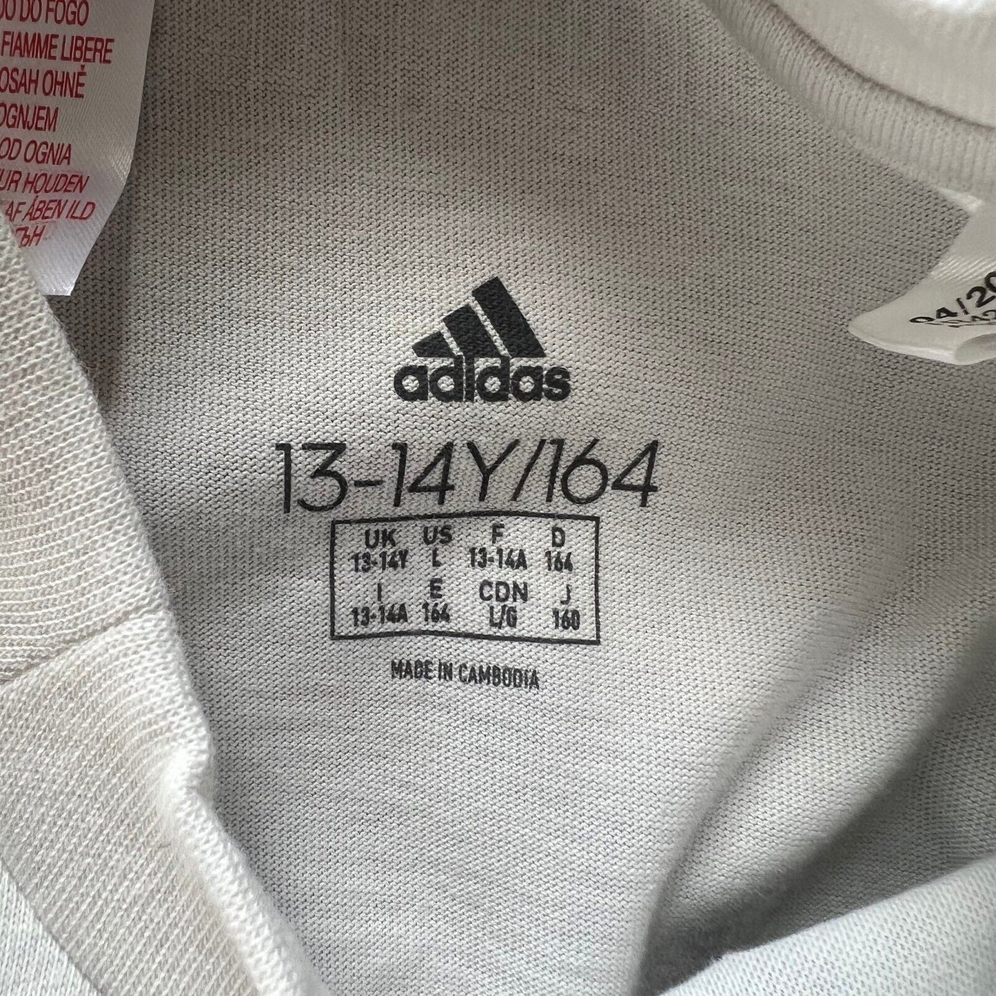 Juventus Jersey Cotton Size Boys 13-14Y Football Shirt Maglia Adidas FR4262