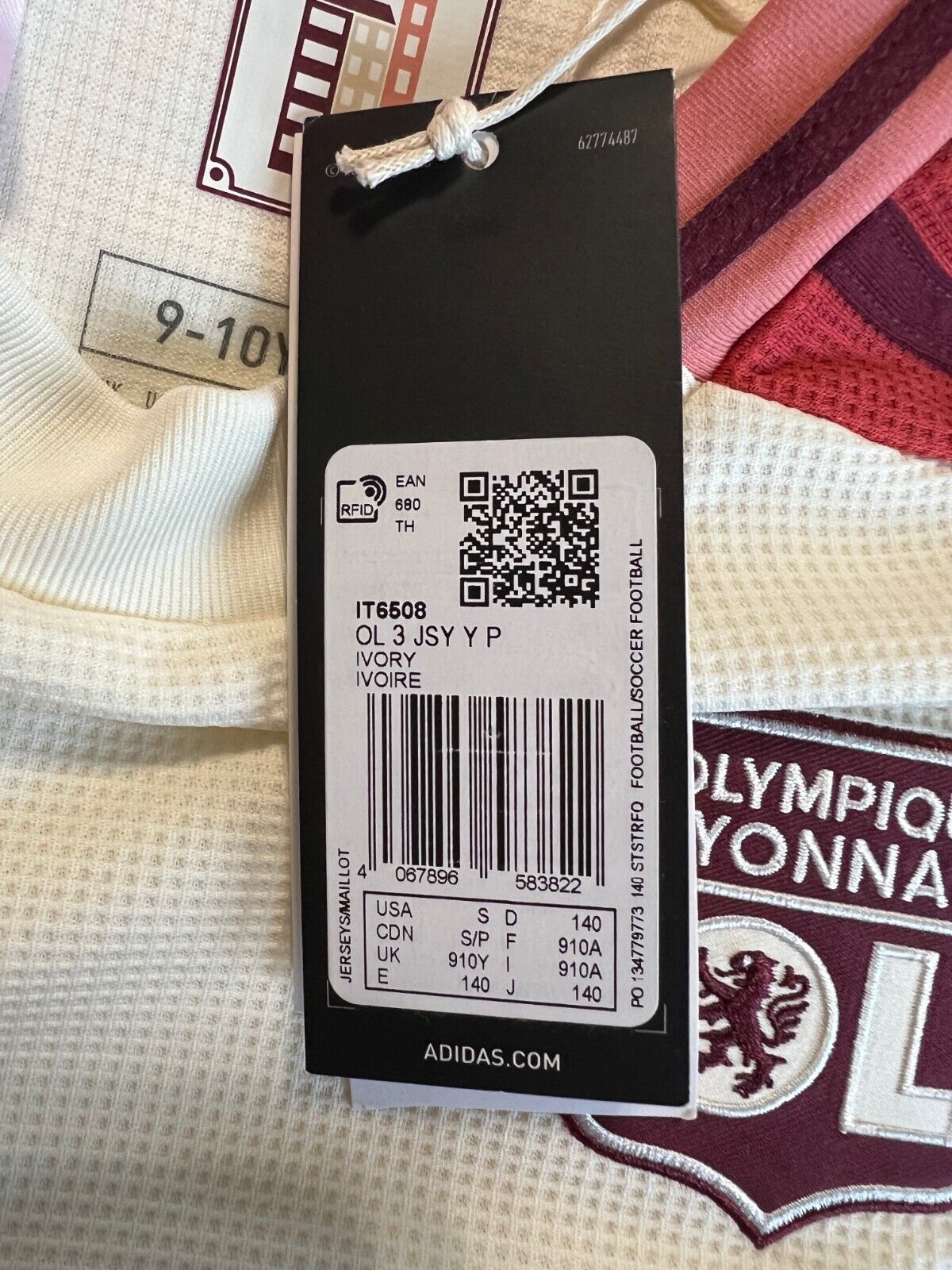 Olympique Lyon Jersey 24/25 Third Soccer Football Shirt Adidas Boys Size S