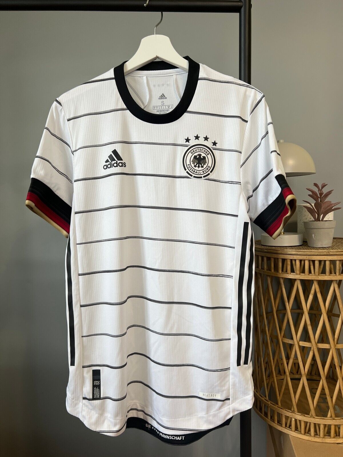 Germany Jersey 2020 Home Authentic Soccer Shirt Adidas EH6104 Mens Size S