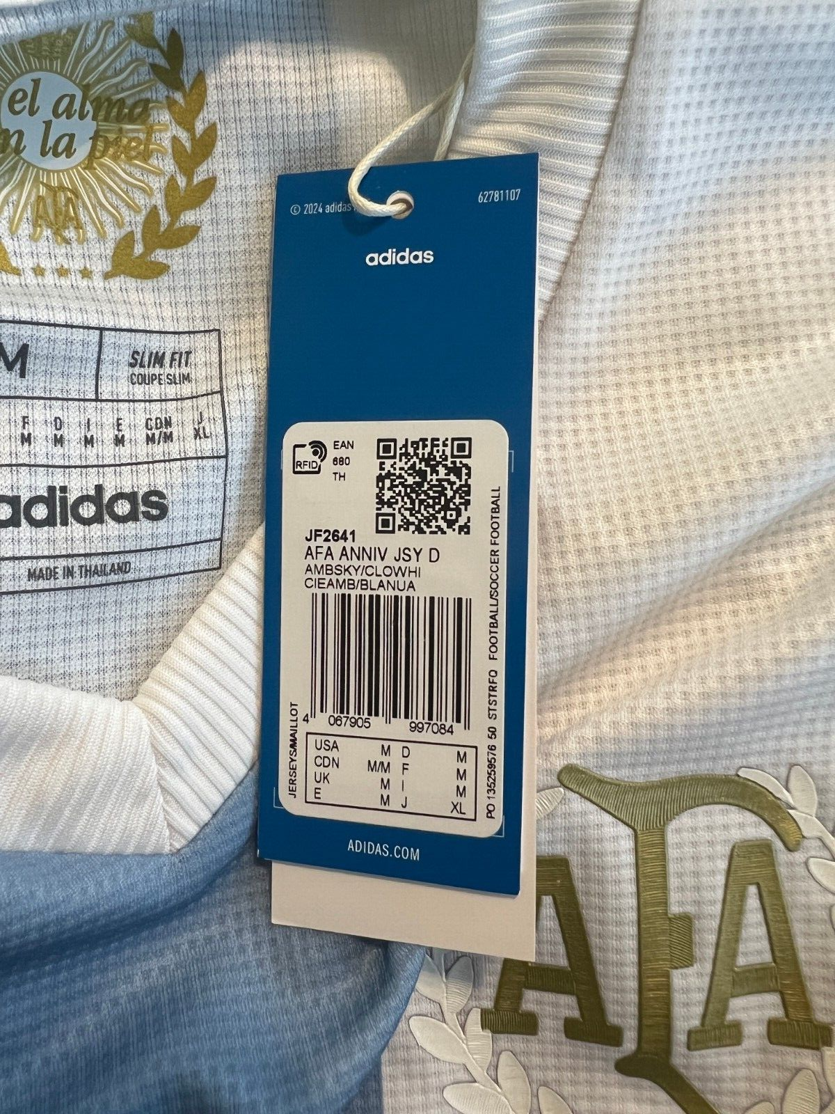 Argentina Jersey Anniversary 2024 Soccer Football Shirt JF2641 Adidas Mens Sz M