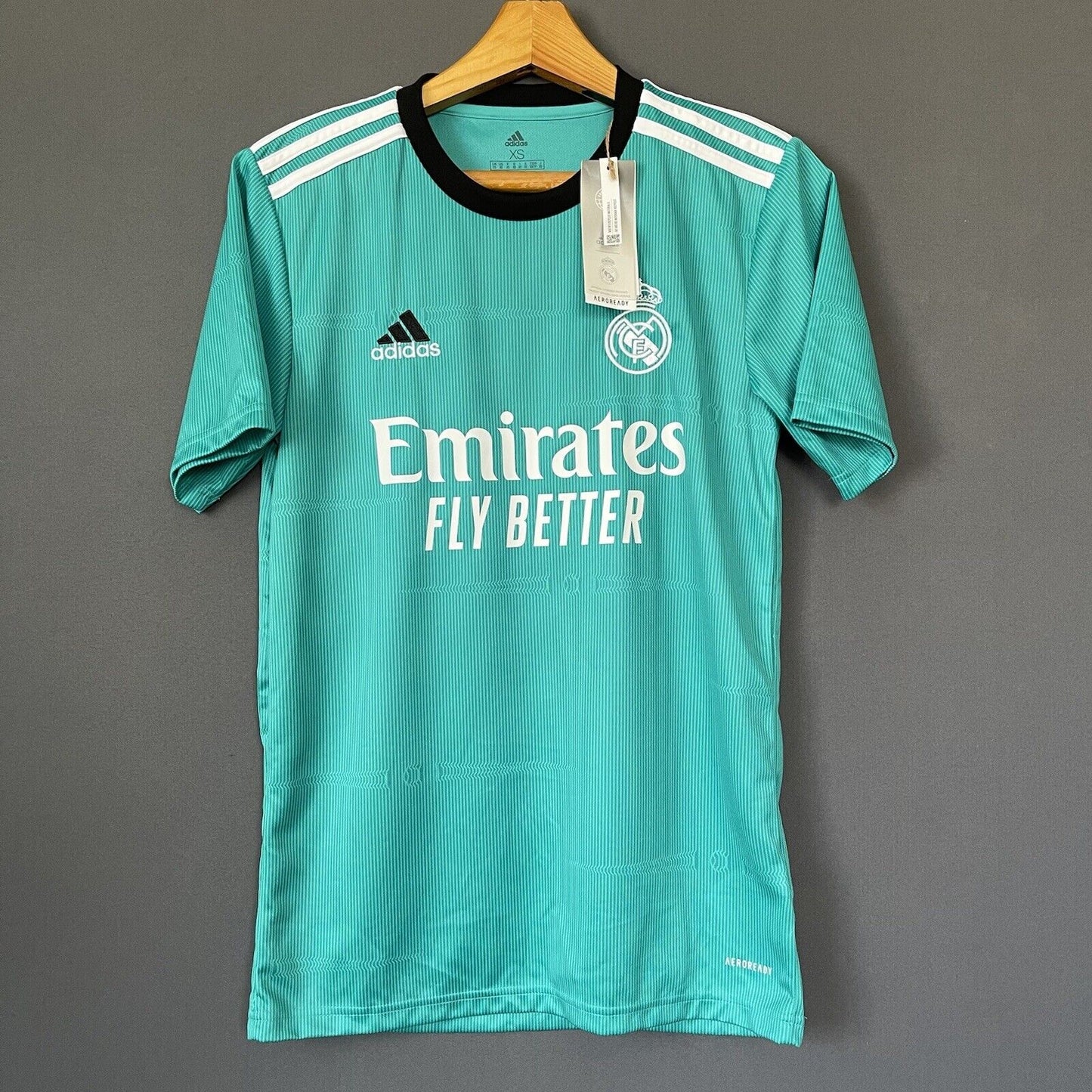 REAL MADRID JERSEY 2021/22 THIRD SIZE XS MENS SOCCER FOOTBALL ADIDAS H40951