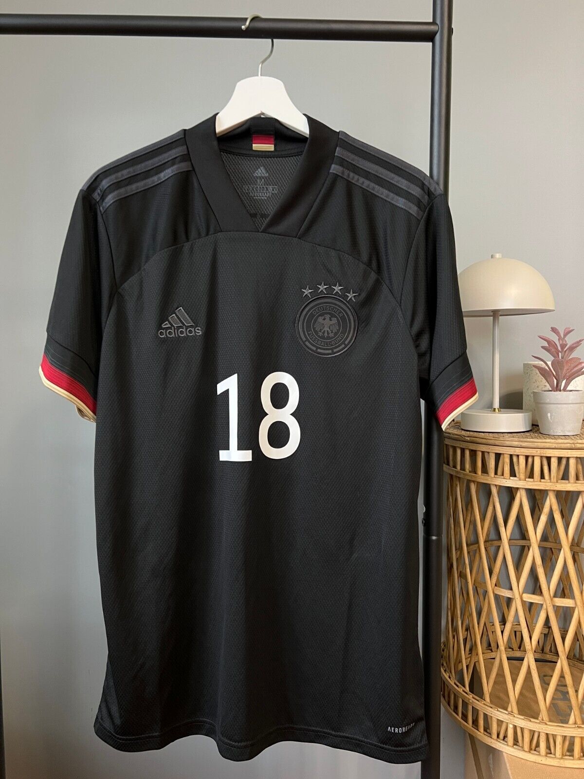 Goretzka Germany Jersey 2020 Away Soccer Shirt EH6117 Adidas Mens Size M