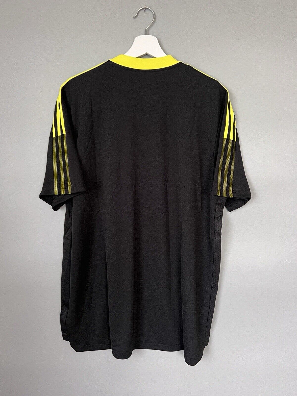 Leeds United Jersey Training Black Soccer Football Shirt Adidas Mens Size XL
