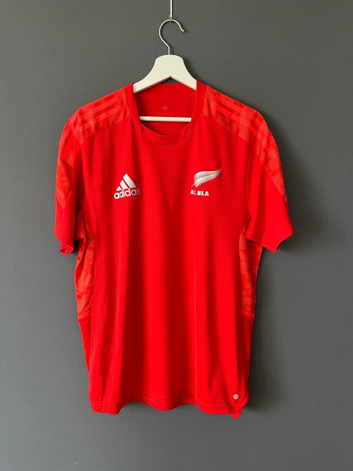 New Zealand All Blacks Jersey Rugby Size L Mens Training Shirt HA2486 Adidas