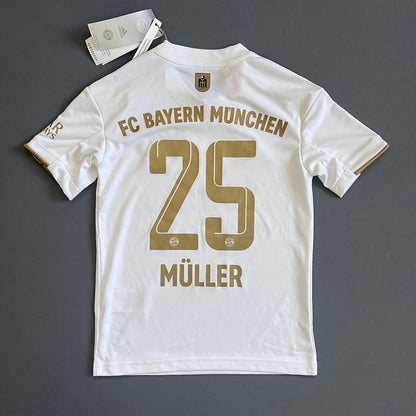 Muller Bayern Munich Jersey 22-23 Away Boys Soccer Shirt Size XS HI3880 Adidas
