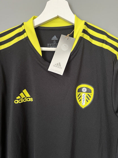 Leeds United Jersey Training Black Soccer Football Shirt Adidas Mens Size S