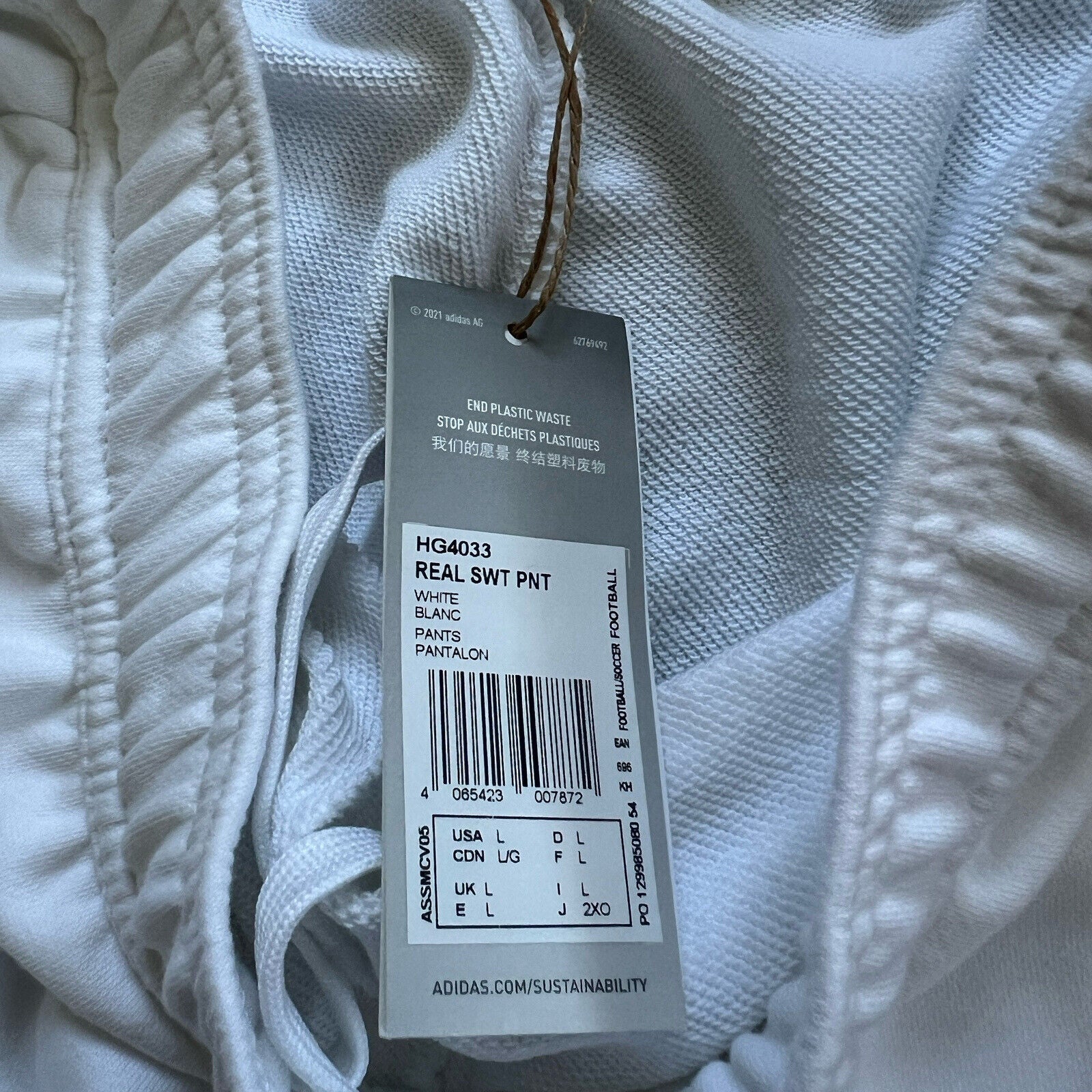 Real Madrid Sweat Pants Mens Soccer Football Adidas HG4033 Size L
