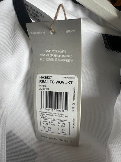 Real Madrid Teamgeist Jacket 2006x2021 White Soccer Adidas HA2537 Mens Size XXL