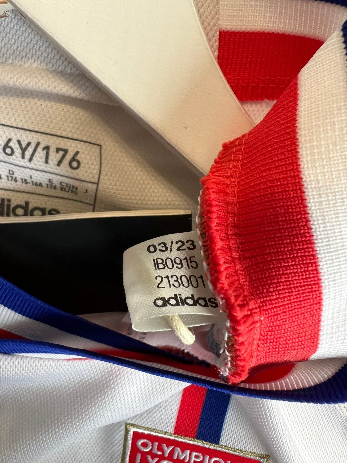 Olympique Lyonnais 23/24 Home Jersey Soccer Football Shirt Adidas Boys Size XL