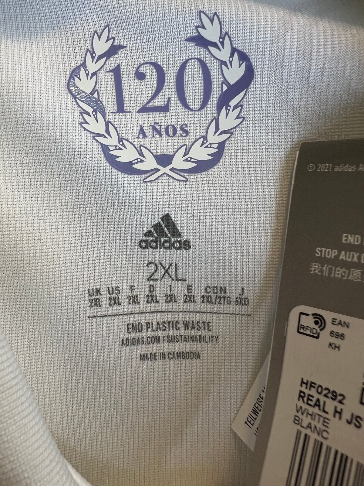 Real Madrid Jersey 22/23 Home Authentic Soccer Shirt HF0292 Adidas Mens Size XXL