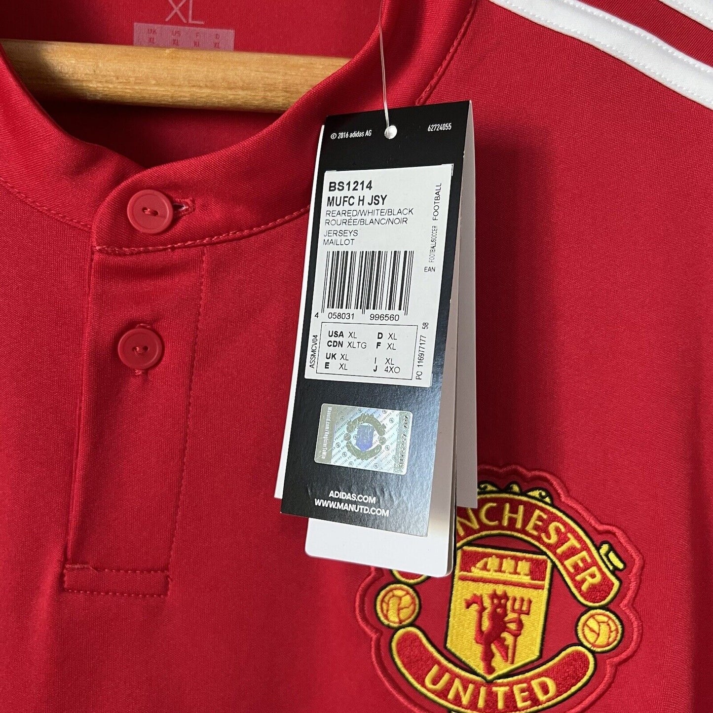 Pogba Manchester United Jersey 2017/2018 Size XL Mens BS1214 Adidas Soccer Shirt