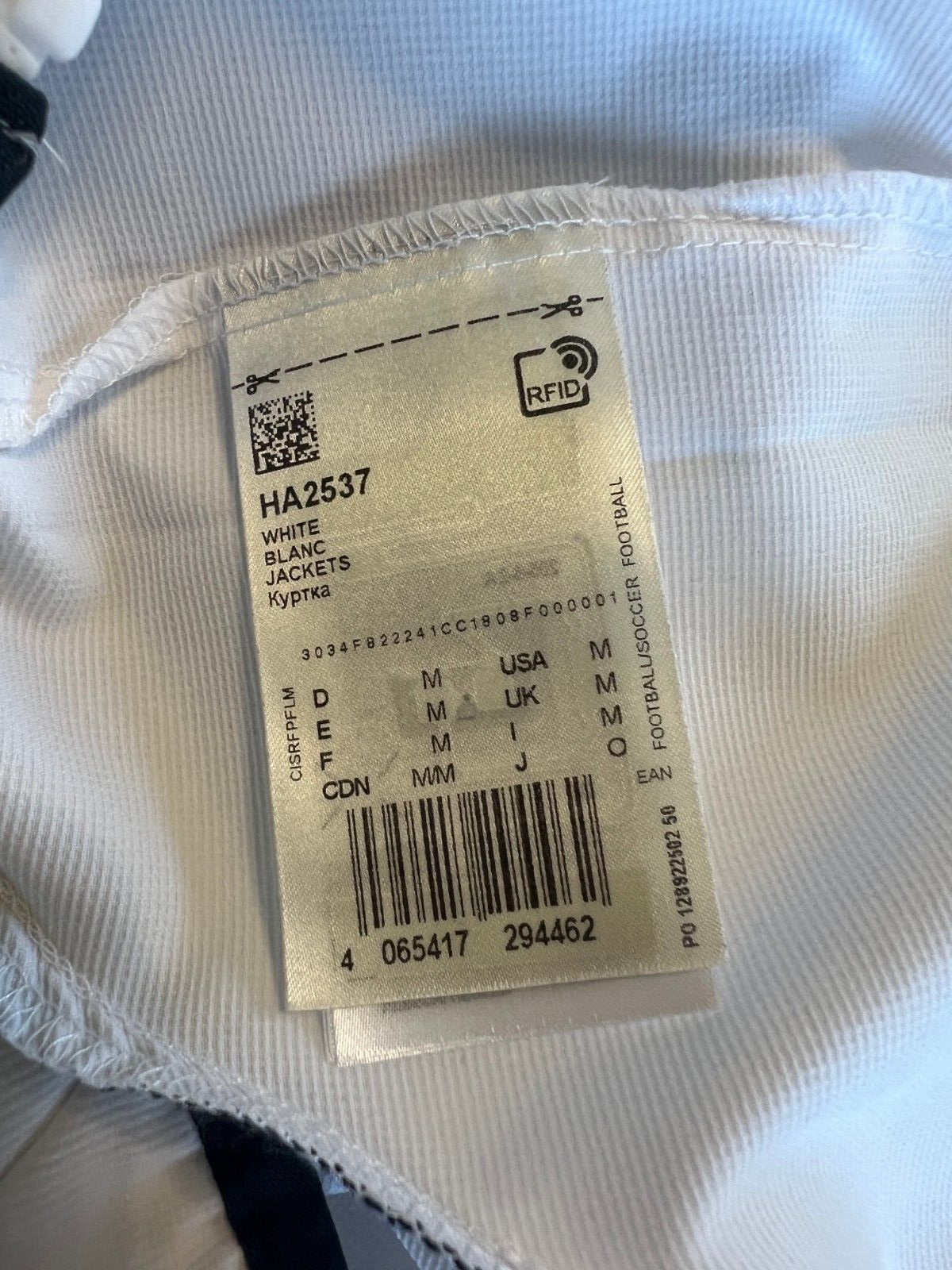 Real Madrid Teamgeist Jacket 2006 x 2021 White Soccer Adidas HA2537 Mens Size M