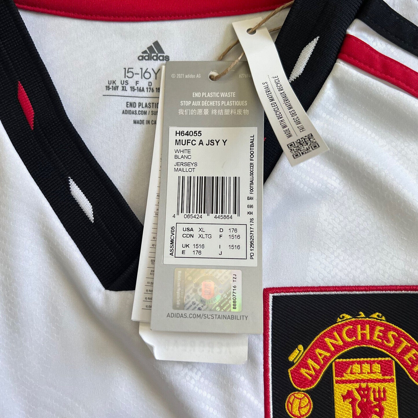 Sancho Manchester United Jersey 22-23 Away Size XL Boys Adidas Football Shirt
