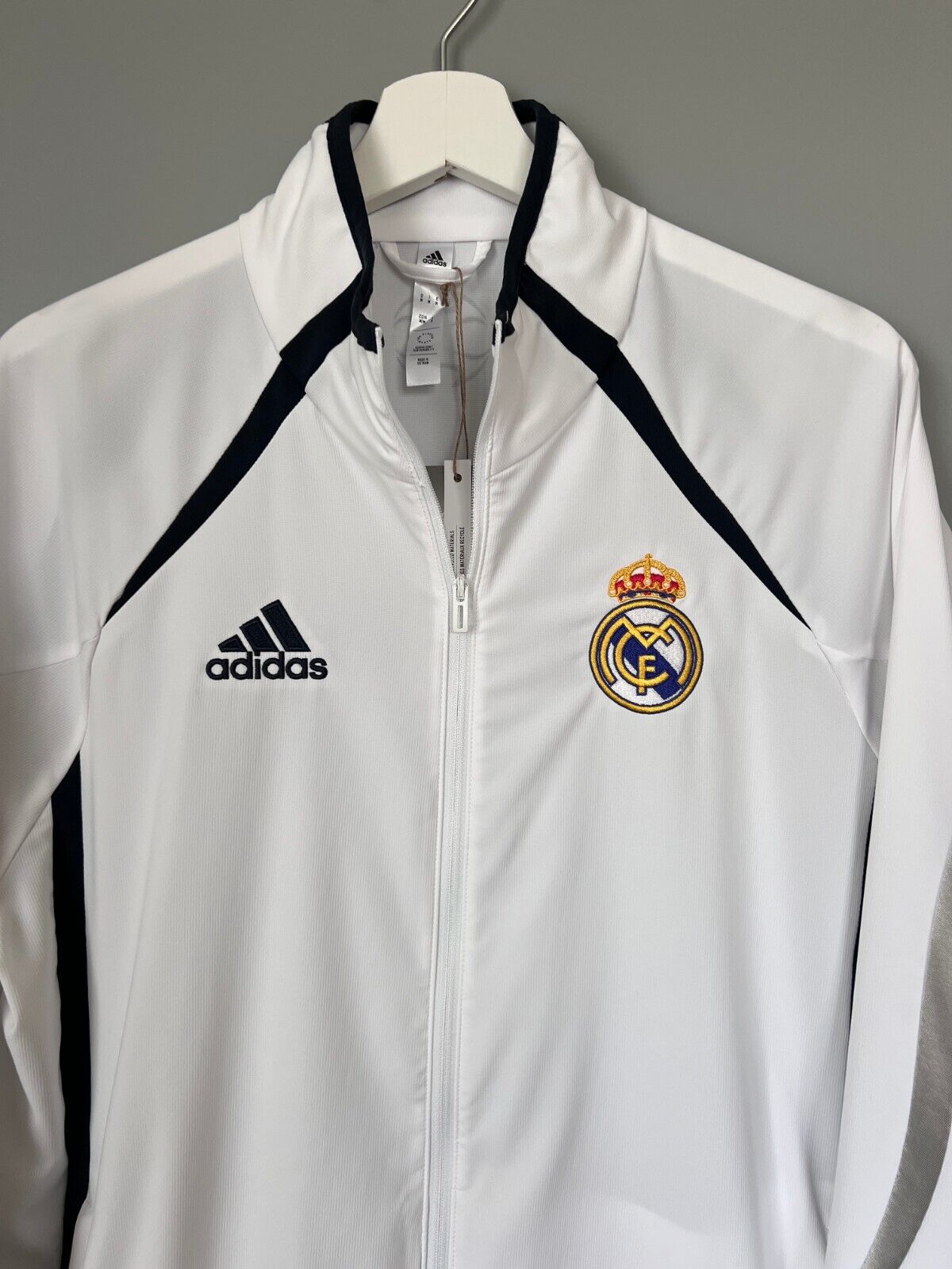 Real Madrid Teamgeist Jacket 2006x2021 White Soccer Adidas HA2537 Mens Size M