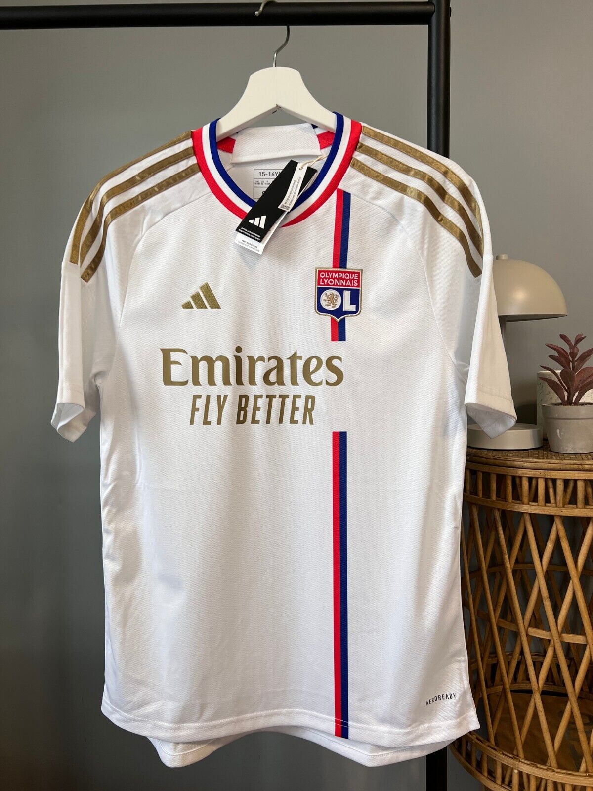 Olympique Lyonnais 23/24 Home Jersey Soccer Football Shirt Adidas Size XL Boys