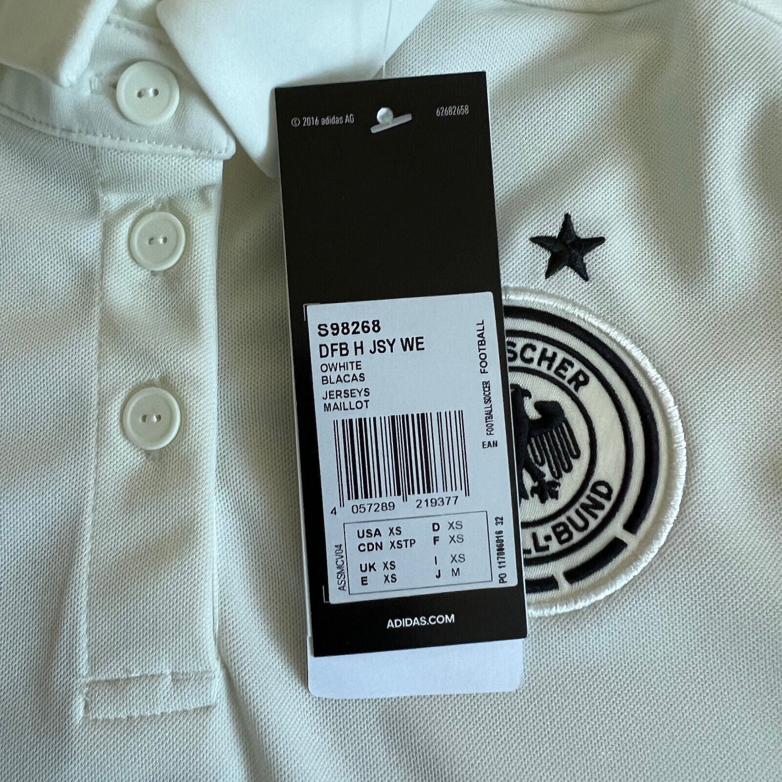 Germany Jersey Training Polo Women Football Soccer Shirt Size XS Adidas BNWT