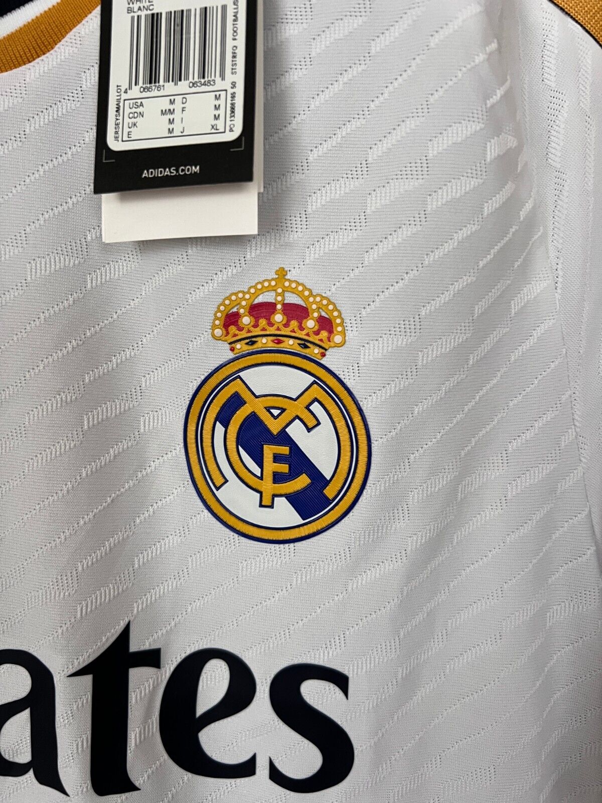 Real Madrid Jersey 23/24 Home Authentic Soccer Shirt IA5139 Adidas Mens Size M