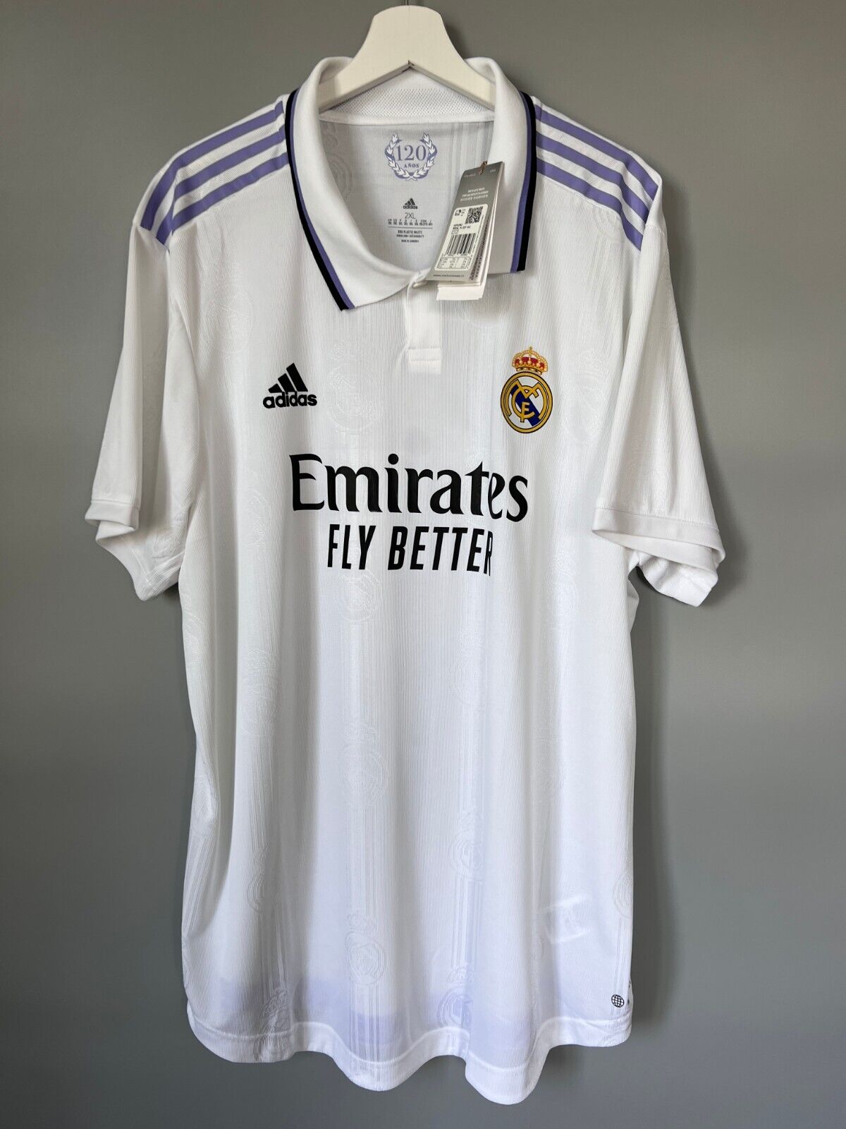 Real Madrid Jersey 22/23 Home Authentic Soccer Shirt HF0292 Adidas Mens Size 2XL