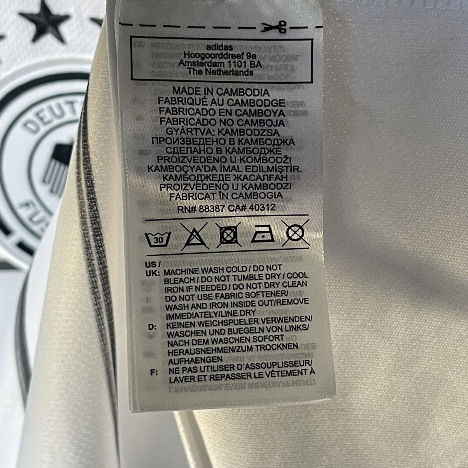 RUDIGER GERMANY JERSEY 2021 HOME LARGE MENS FOOTBALL SOCCER TRIKOT ADIDAS EH6105