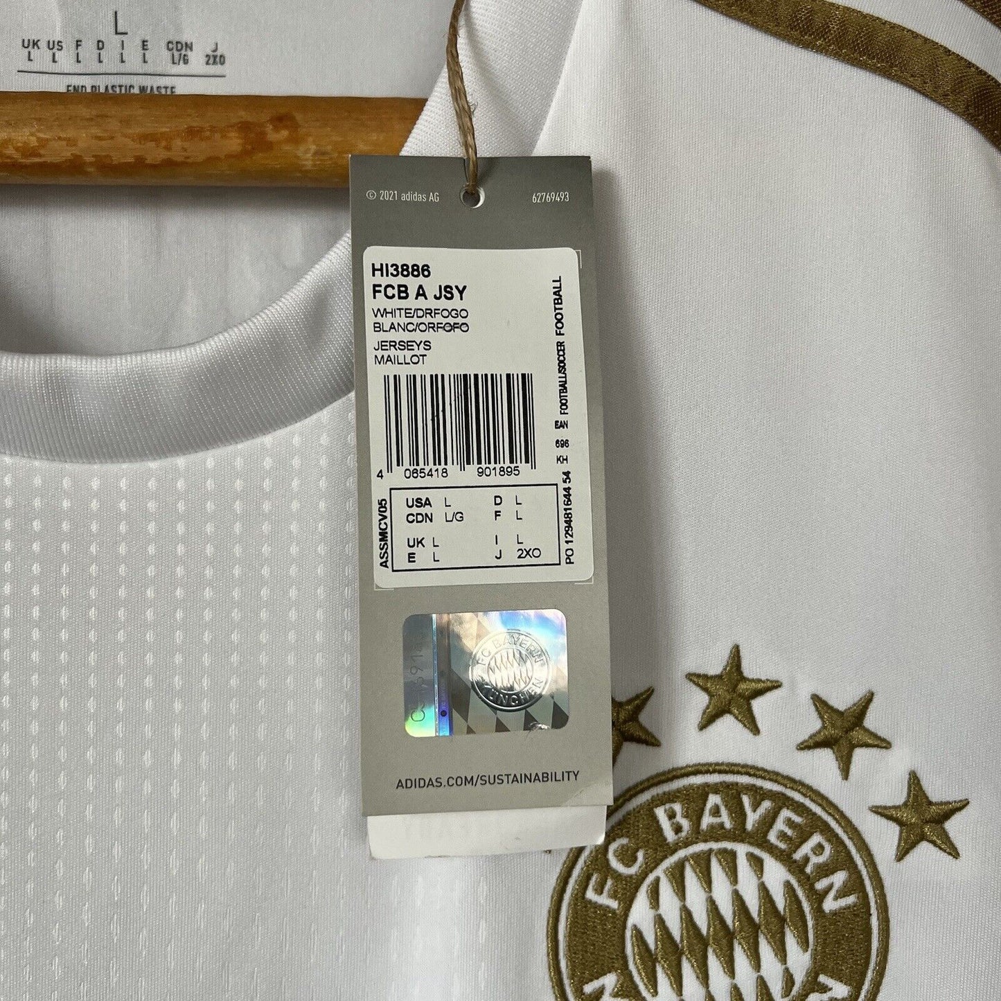 Gravenberch Bayern Munich Jersey 2023 Away Large Mens Soccer Shirt HI3886 Adidas