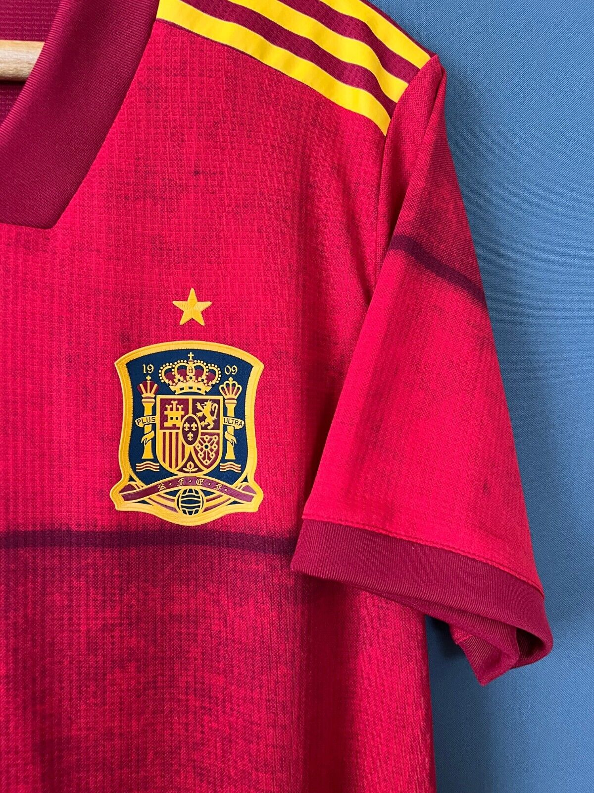 SPAIN JERSEY 20-22 HOME PLAYER ISSUE MENS FOOTBALL SOCCER MAILLOT SIZE L ADIDAS