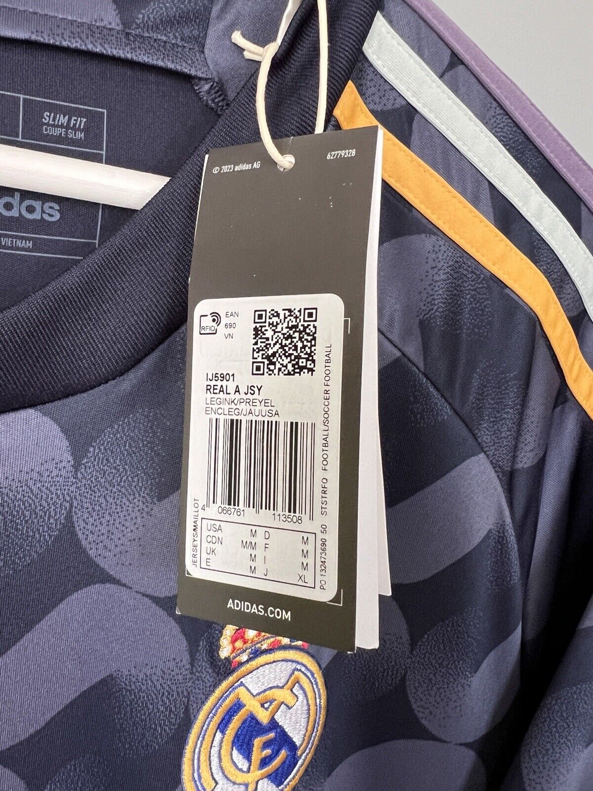 Vini JR Real Madrid Jersey 23/24 Away Soccer Shirt IJ5901 Adidas Mens Size M
