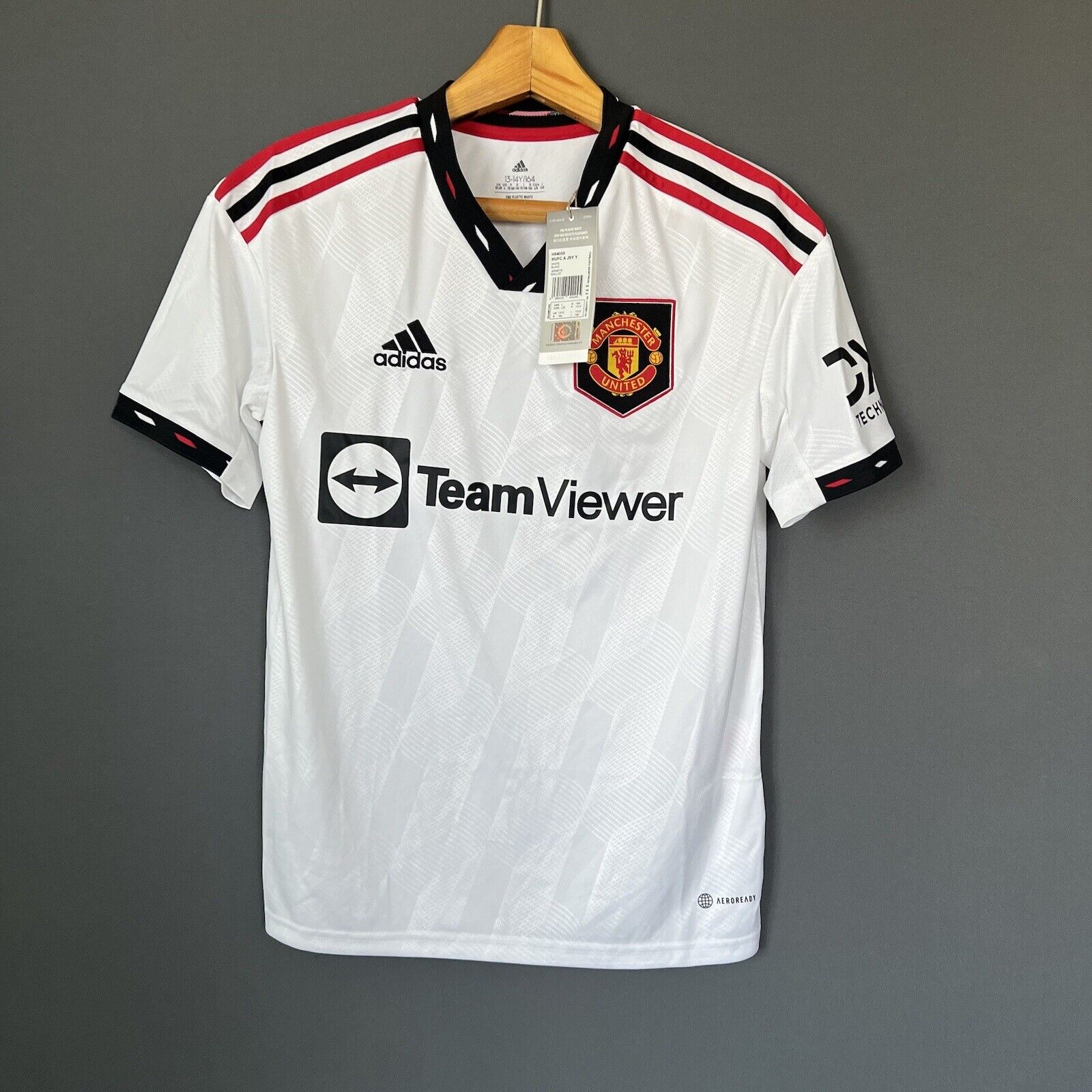 Manchester United 2022-23 Away Size L 13-14Y Boys Adidas Soccer Football Shirt