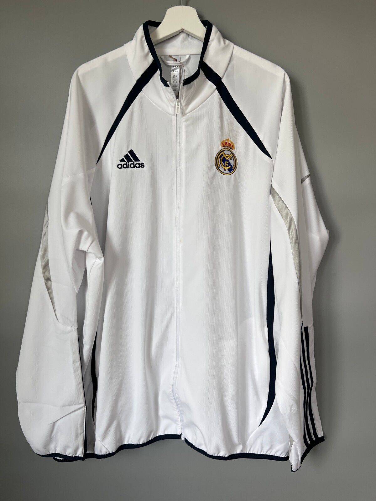 Real Madrid Teamgeist Jacket 2006x2021 White Soccer Adidas HA2537 Mens Size 2XL