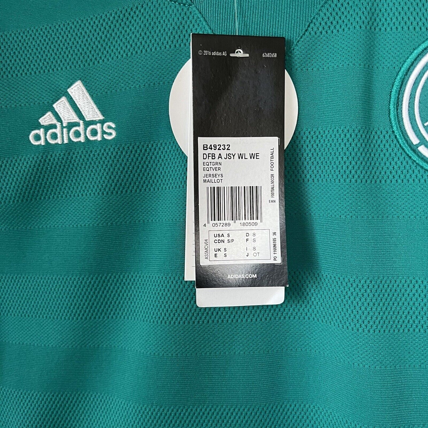 Germany Jersey 2016 2017 Away Women Football Soccer Shirt Small Adidas
