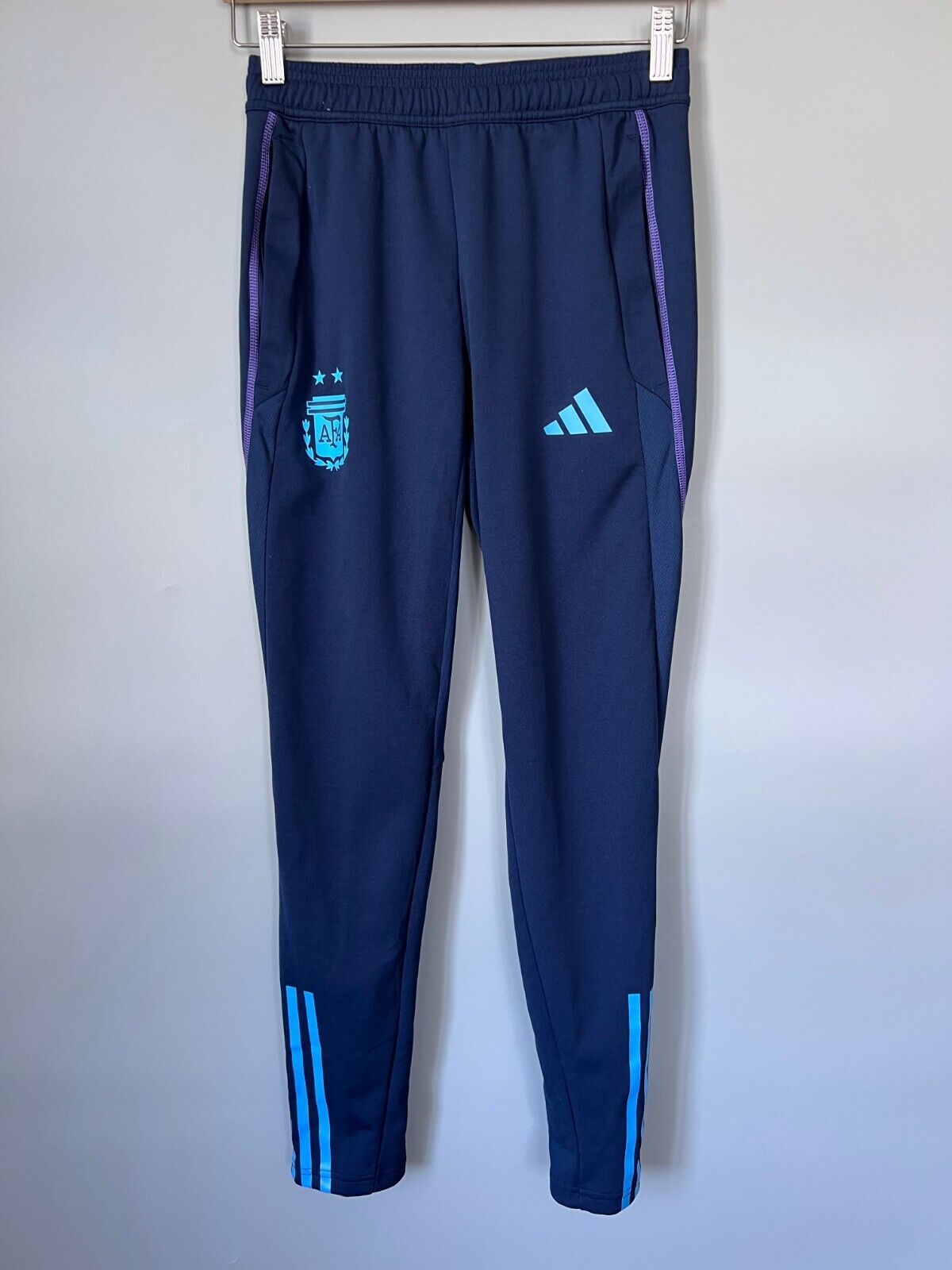 Argentina Tiro 23 Training Pants Blue Football Soccer Adidas HF3914 Mens Size XS
