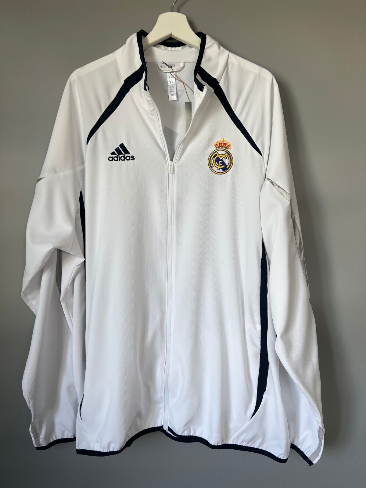 Real Madrid Teamgeist Jacket 2006x2021 White Soccer Adidas HA2537 Mens Size XXL